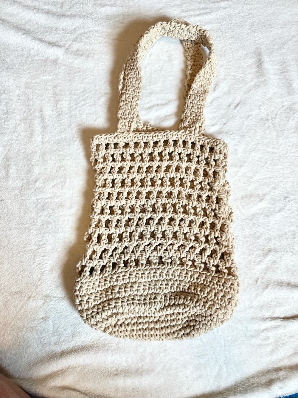 J. Crew Crochet Tote Bag in Cream